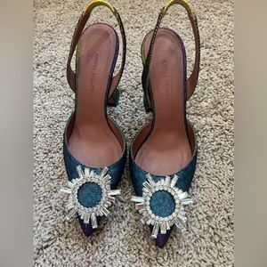 Amina Muaddi Rainbow Begum Slingbacks 3.5 inch - size 35